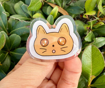 Cute Orange Kitty Acrylic Pin