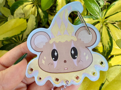 Beary Clowny Acrylic Carabiner
